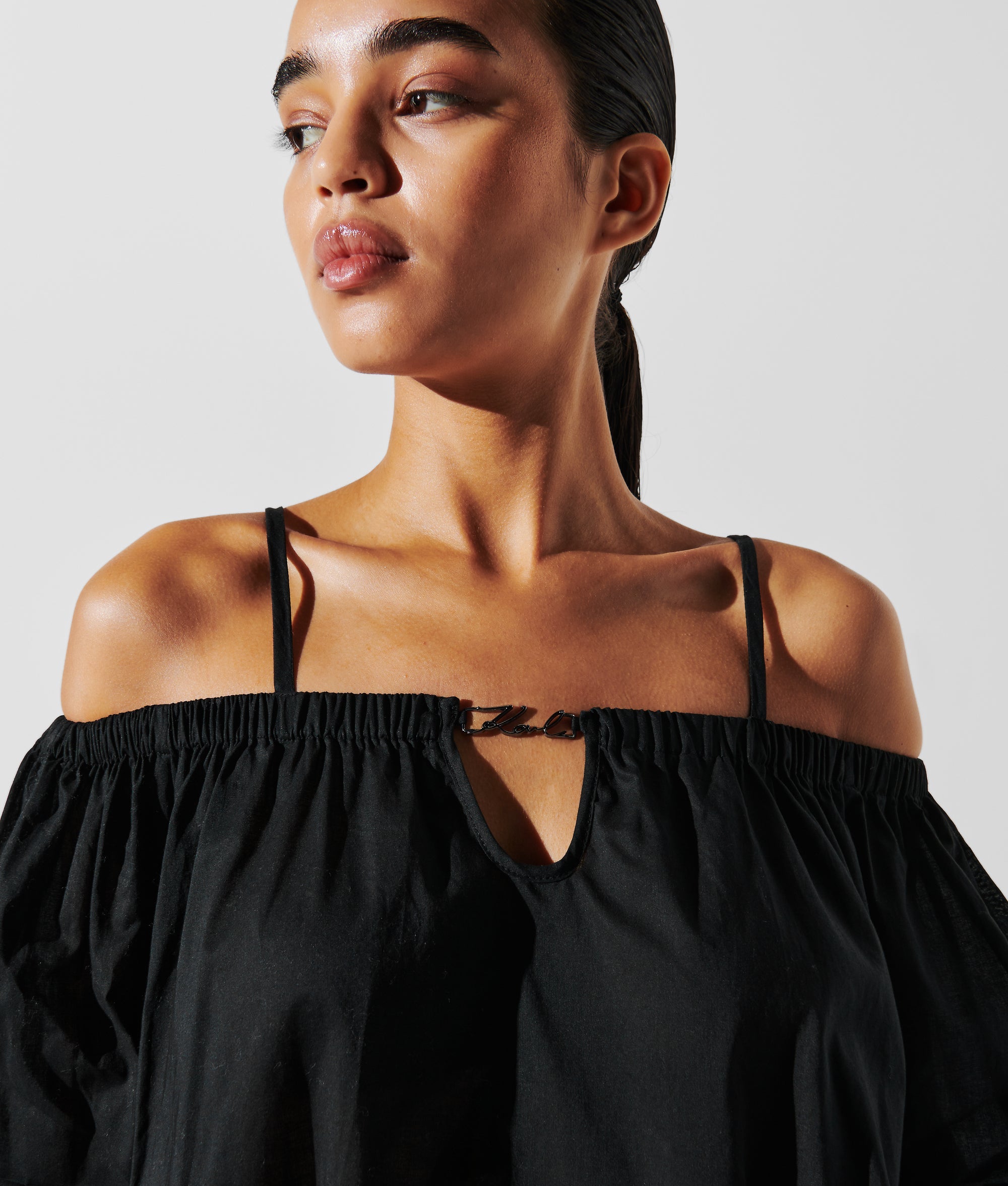 K/SIGNATURE OFF-SHOULDER BEACH DRESS