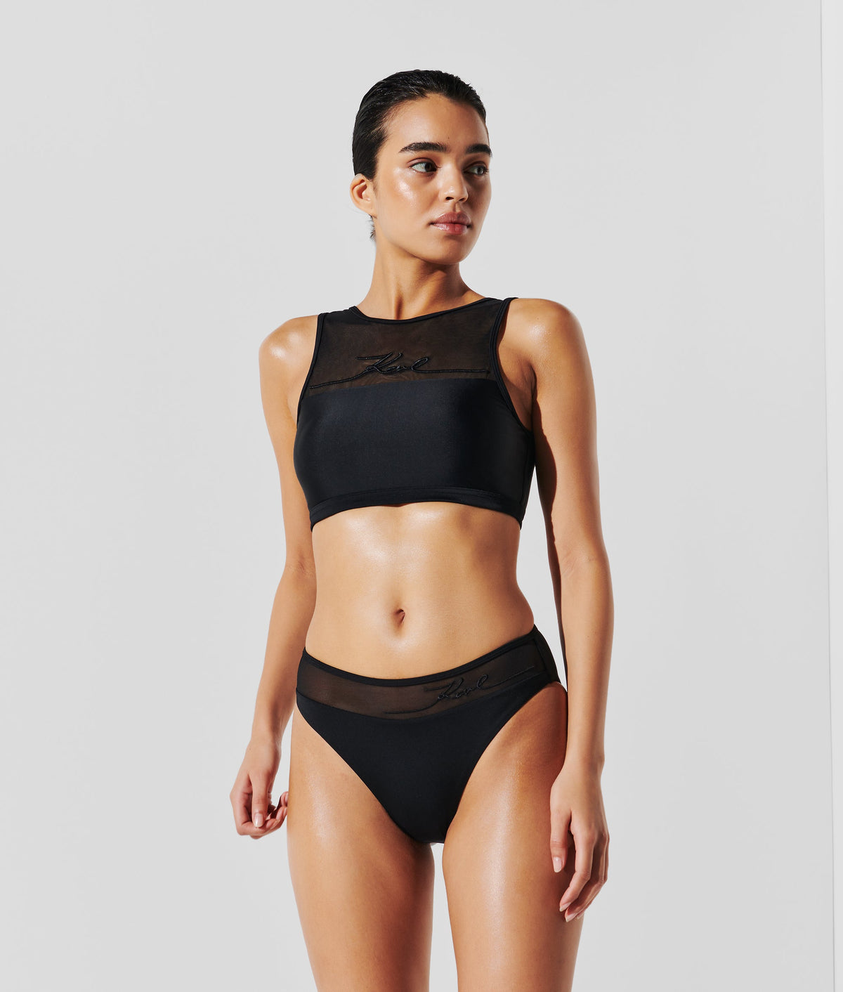 K/SIGNATURE HIGH-NECK BIKINI TOP
