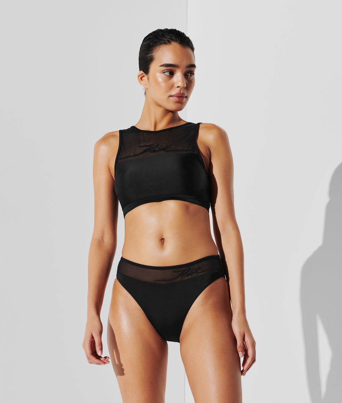 K/SIGNATURE HIGH-WAIST BIKINI BOTTOMS
