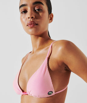 IKON STRIPED TRIANGLE BIKINI TOP