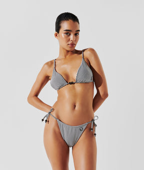 IKON STRIPED TRIANGLE BIKINI TOP