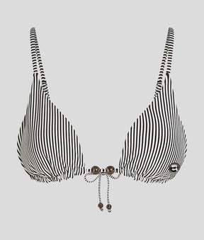 IKON STRIPED TRIANGLE BIKINI TOP