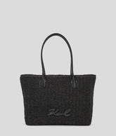 K/SIGNATURE SMALL RAFFIA BEACH TOTE BAG