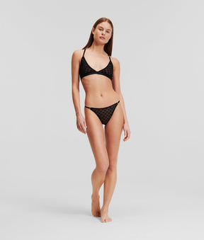 MONOGRAM MESH THONG