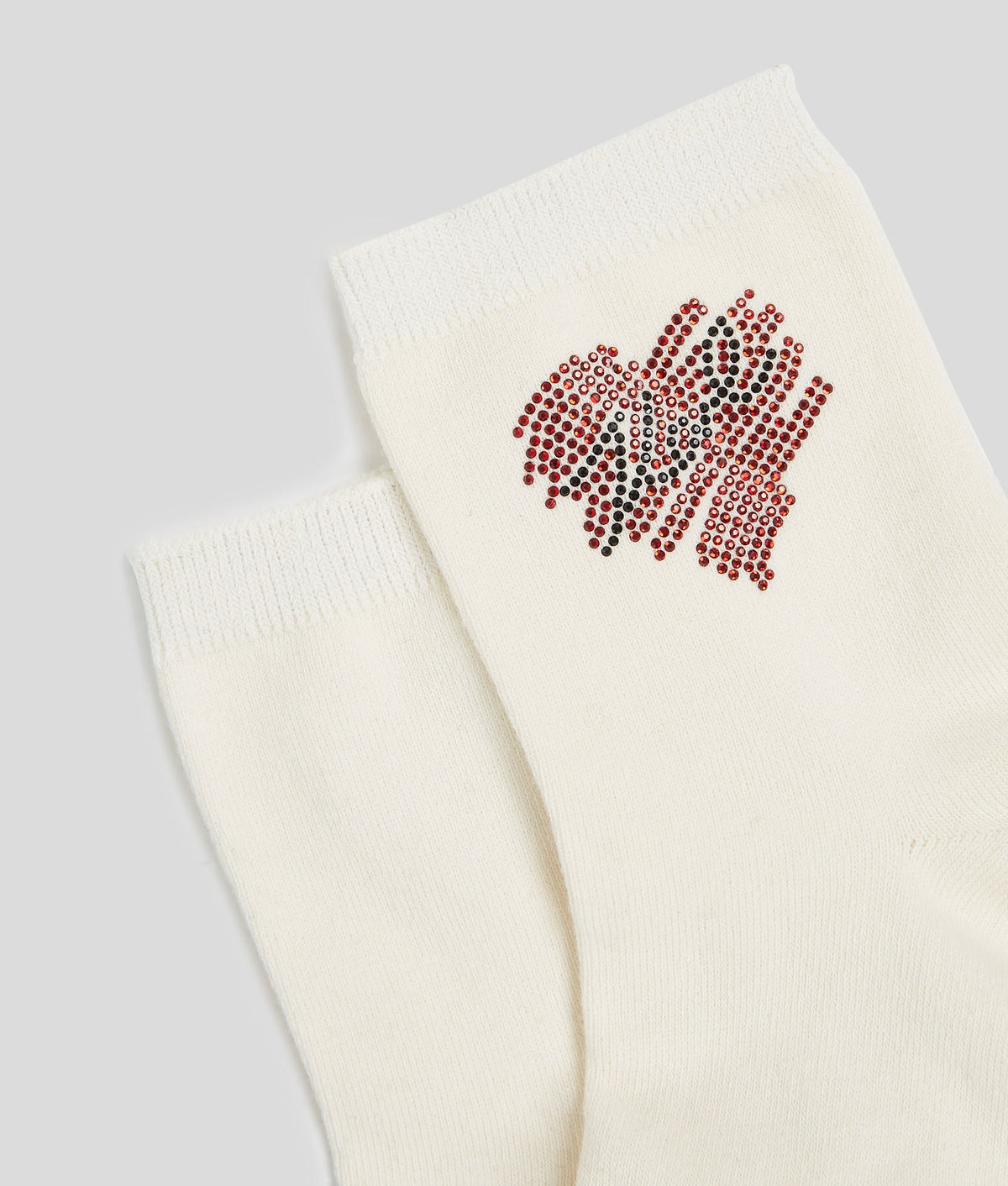 K/HEART RHINESTONE SOCKS – 2-PACK