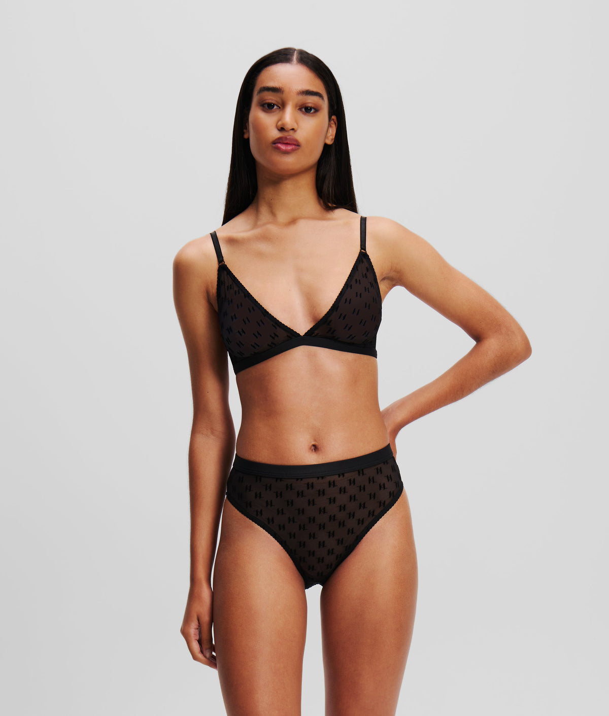 MONOGRAM MESH TRIANGLE BRA