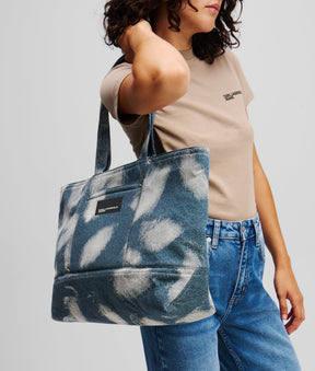 BLEACHED DENIM SHOPPER