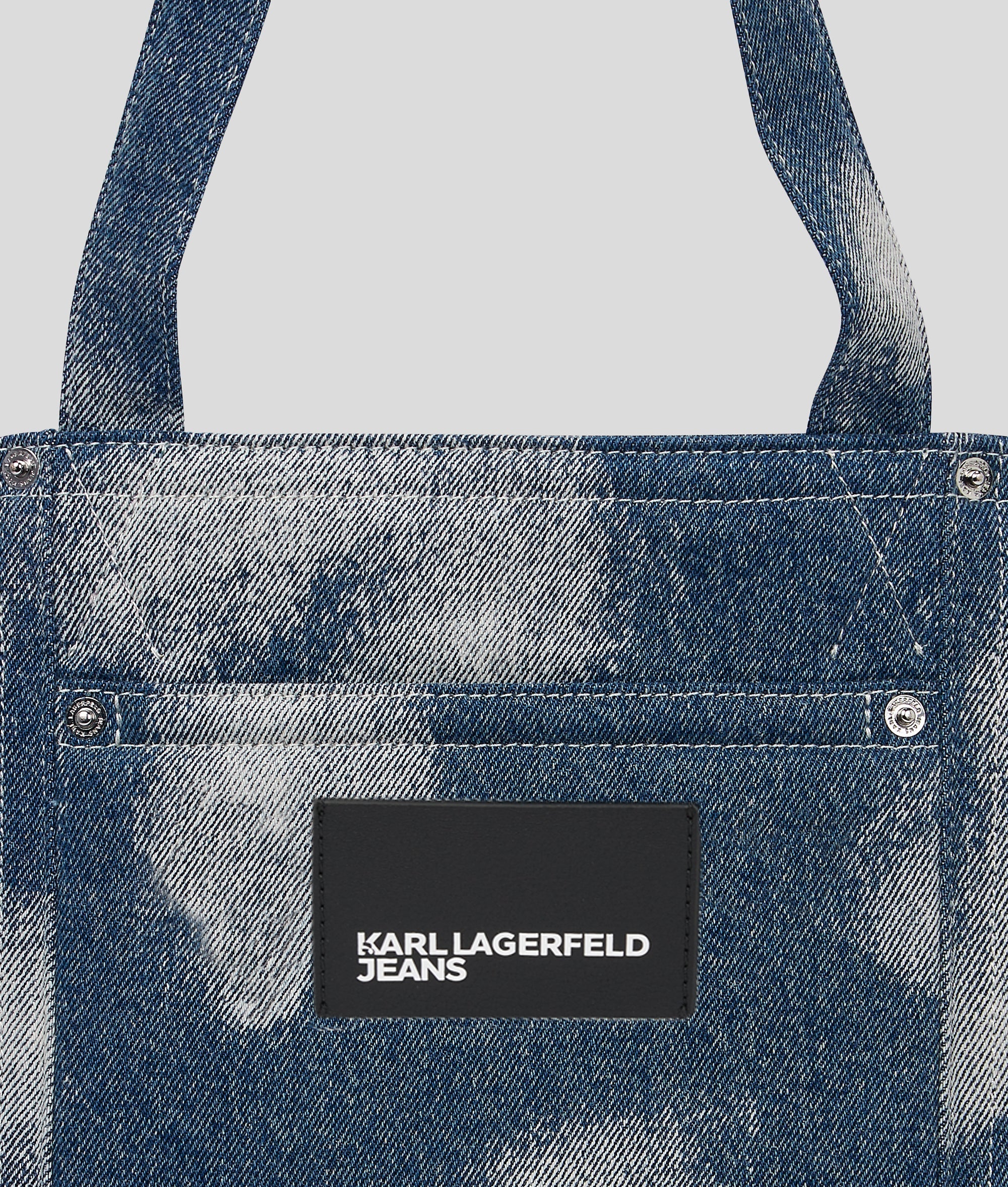 BLEACHED DENIM SHOPPER