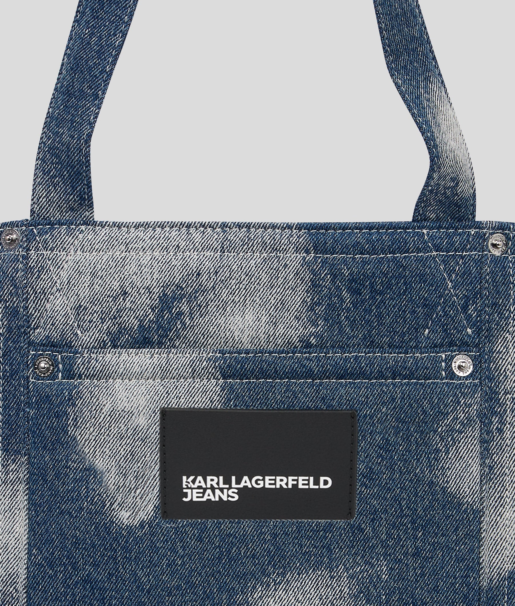 BLEACHED DENIM SHOPPER