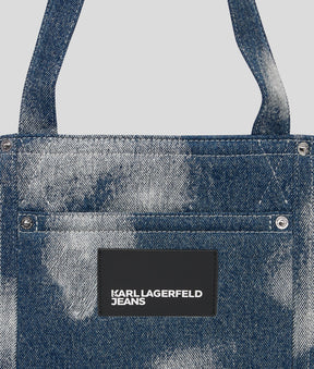 BLEACHED DENIM SHOPPER