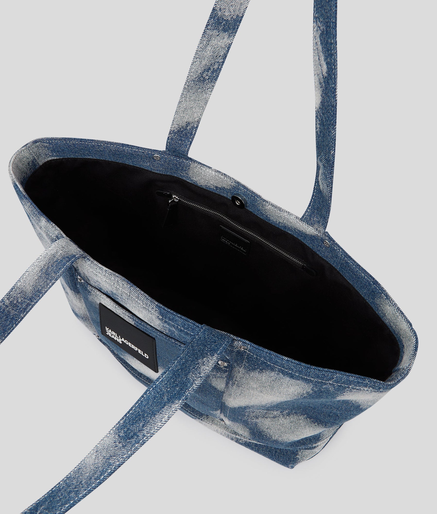 BLEACHED DENIM SHOPPER