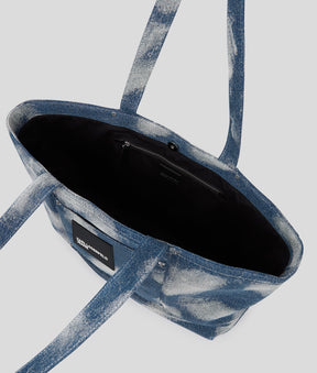 BLEACHED DENIM SHOPPER