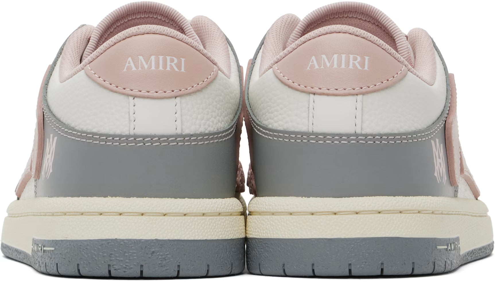 AMIRI Pink & Gray Varsity Skel Top Low Sneakers