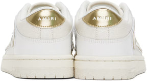 AMIRI White & Gold Metallic Skel Top Low Sneakers