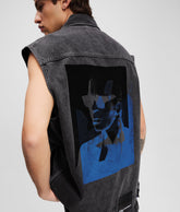 KARL PRINT DENIM GILET