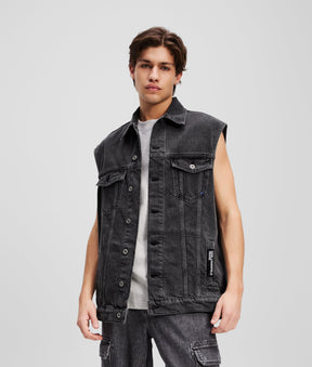 KARL PRINT DENIM GILET