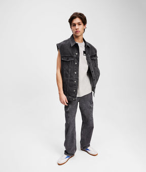 KARL PRINT DENIM GILET