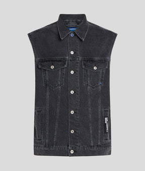 KARL PRINT DENIM GILET