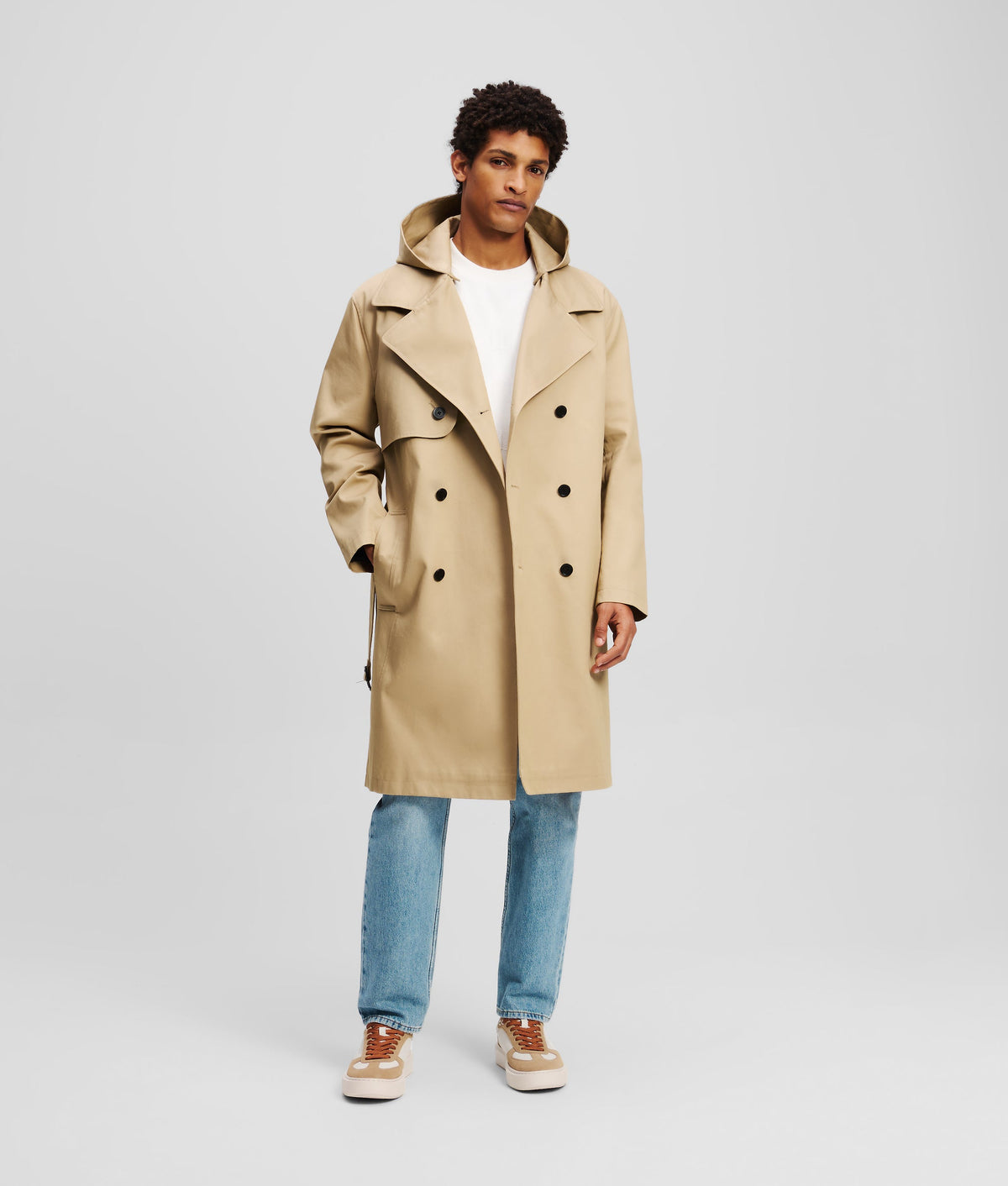 Hooded trench coat