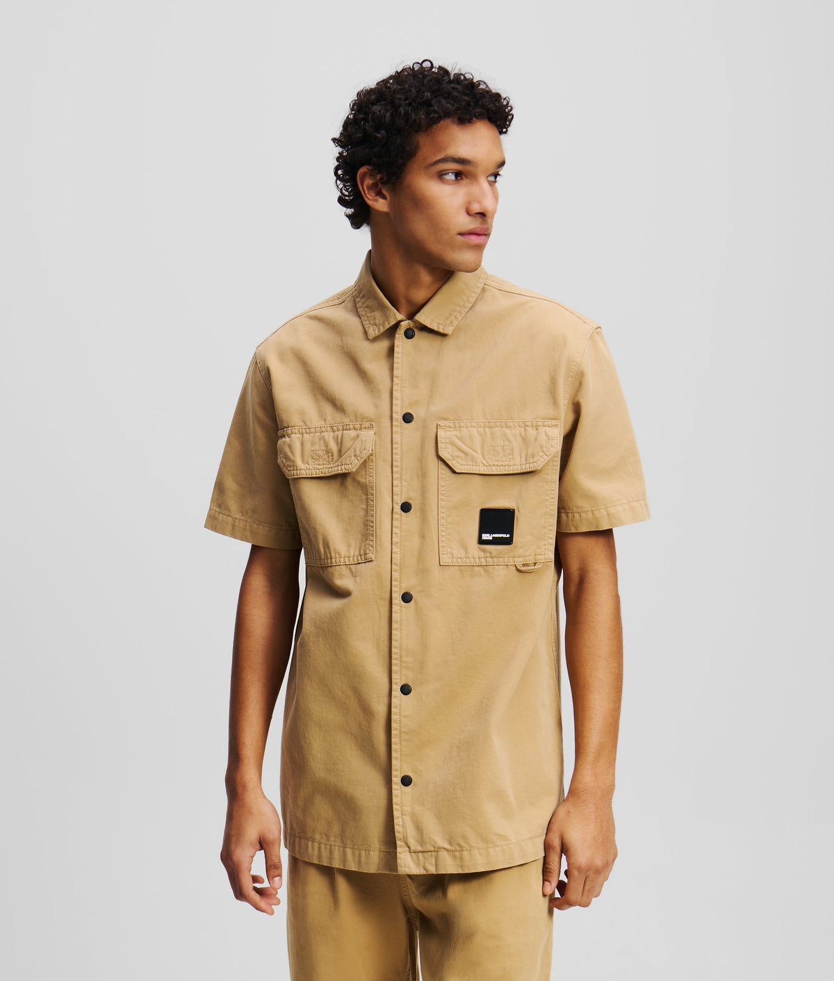 Short-sleeved button-up shirt