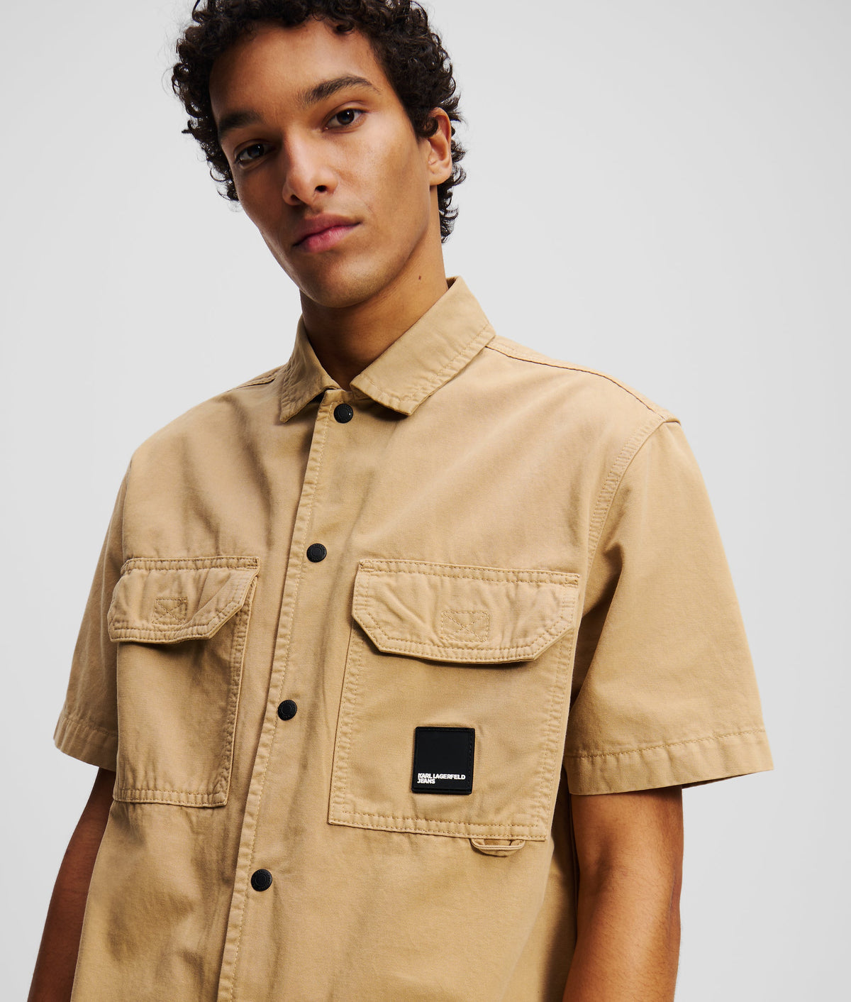 Short-sleeved button-up shirt