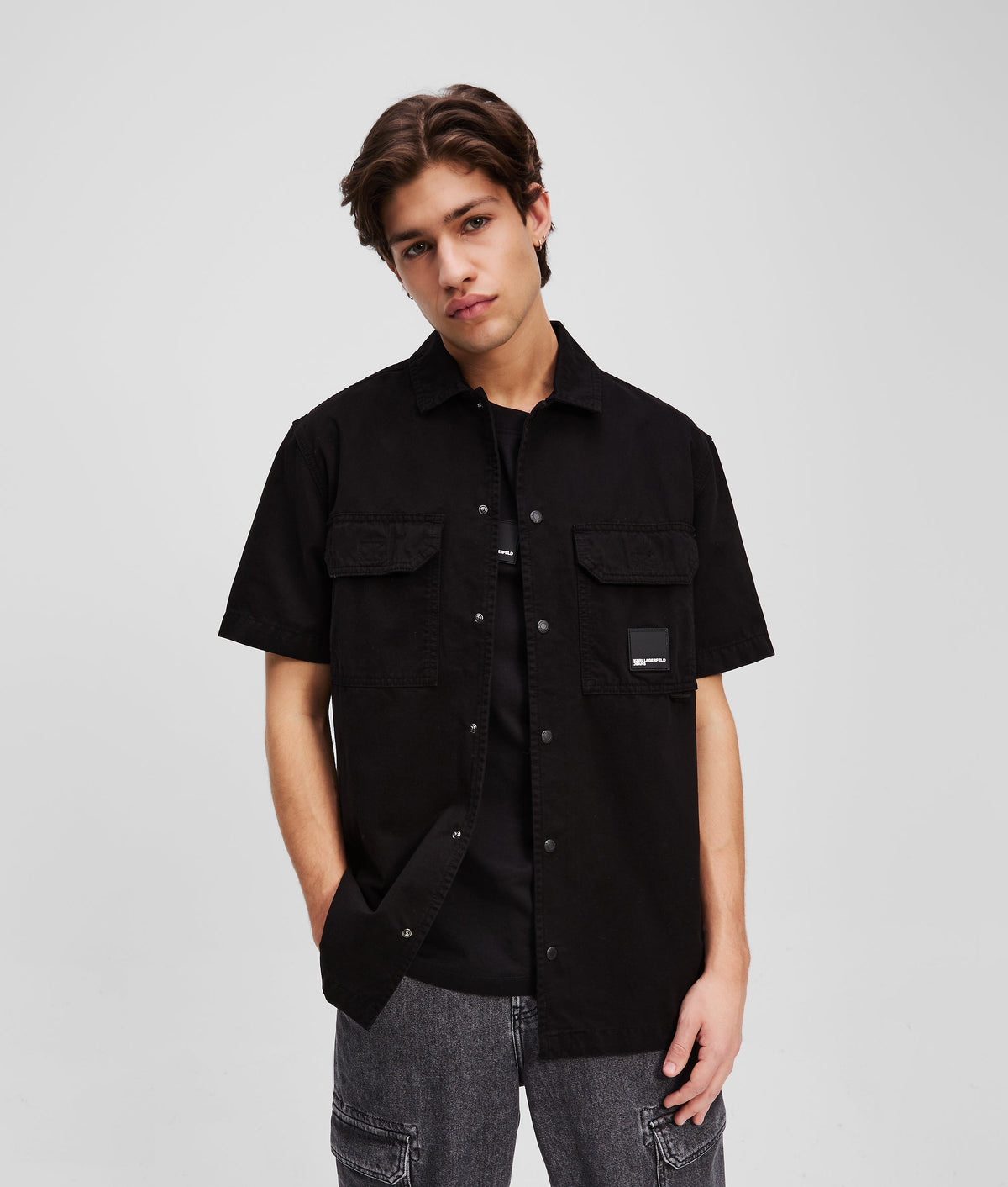 Short-sleeved button-up shirt