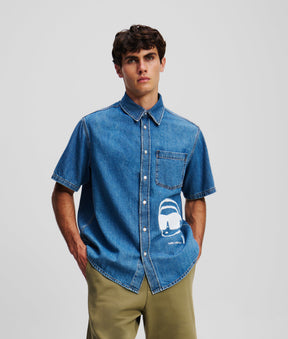 IKON SHORT-SLEEVED DENIM SHIRT