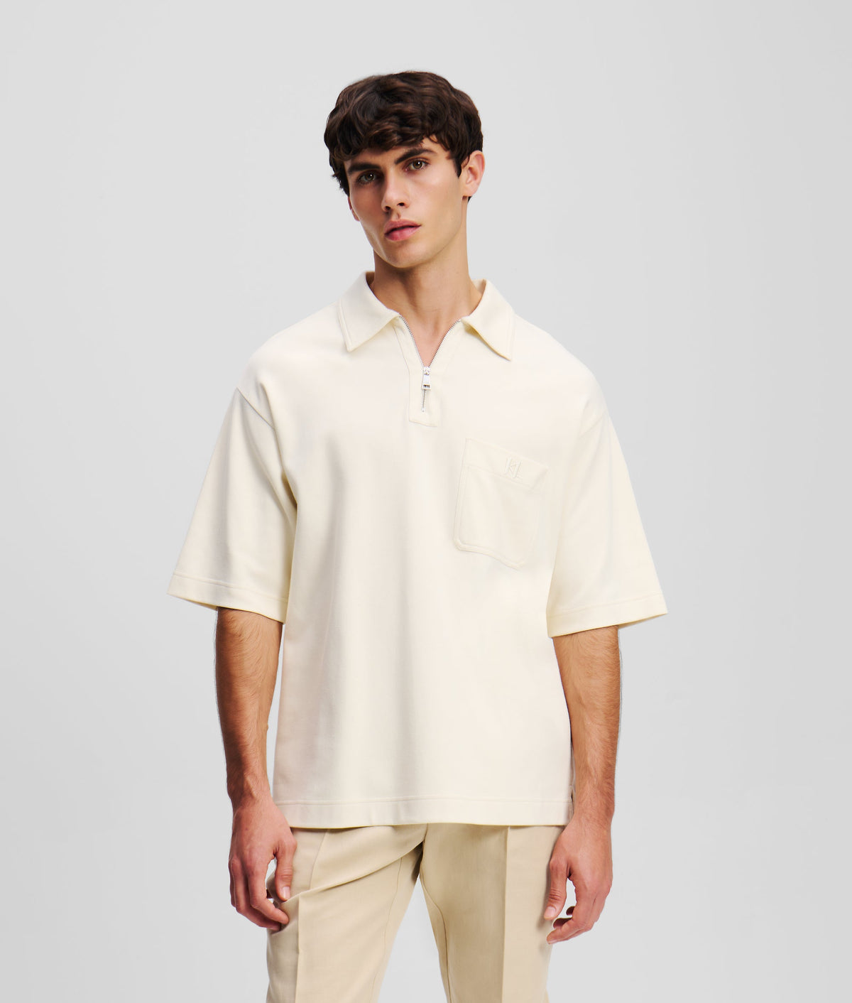 Monogram ZIP-UP POLO SHIRT