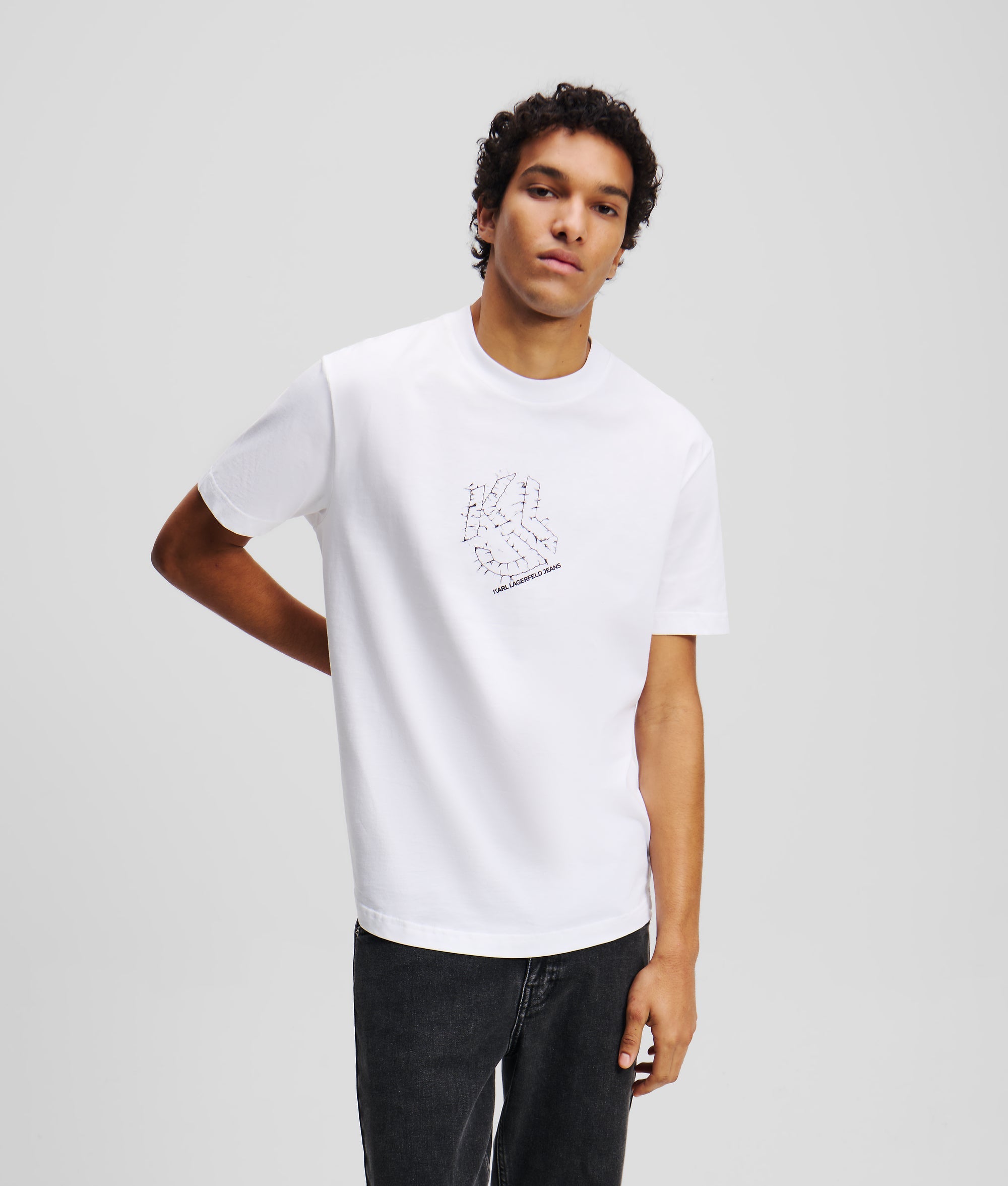 CURVED HEM SHIBORI MONOGRAM T-SHIRT