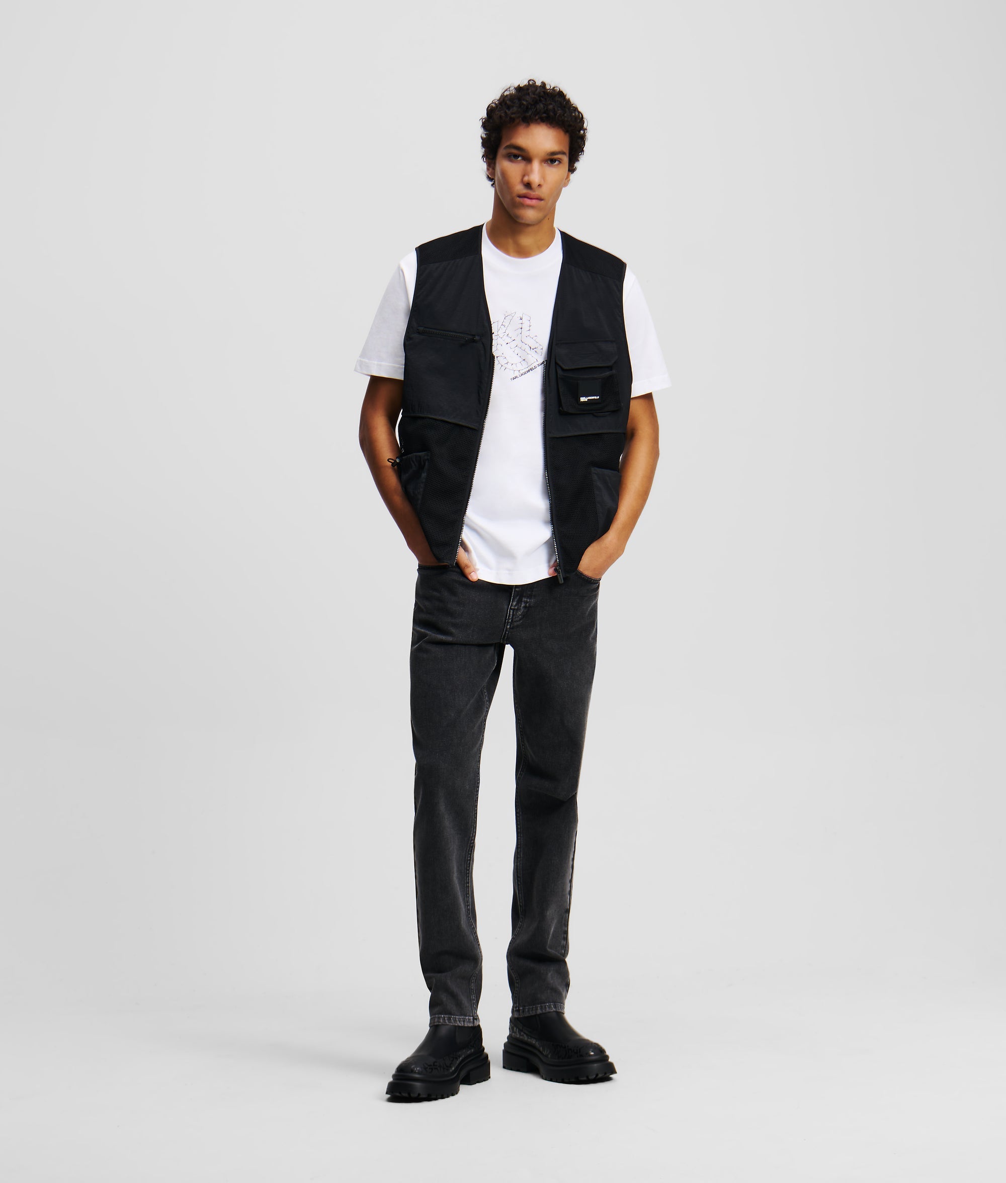 CURVED HEM SHIBORI MONOGRAM T-SHIRT