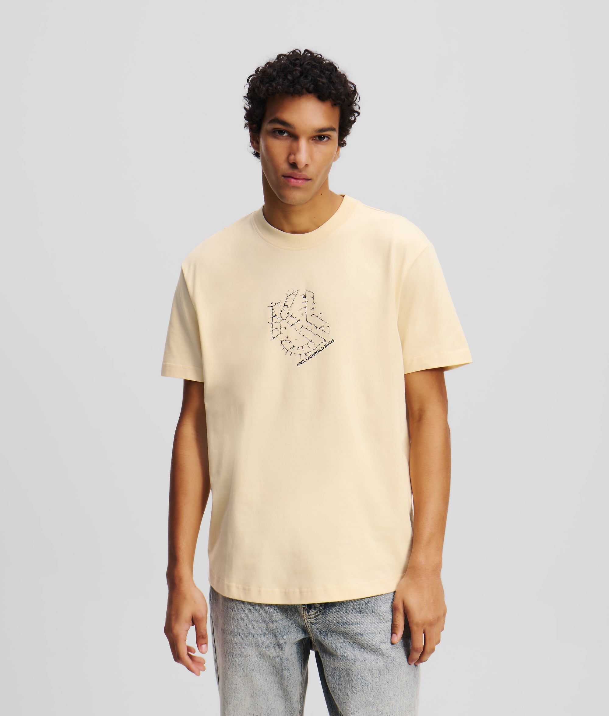 CURVED HEM SHIBORI MONOGRAM T-SHIRT