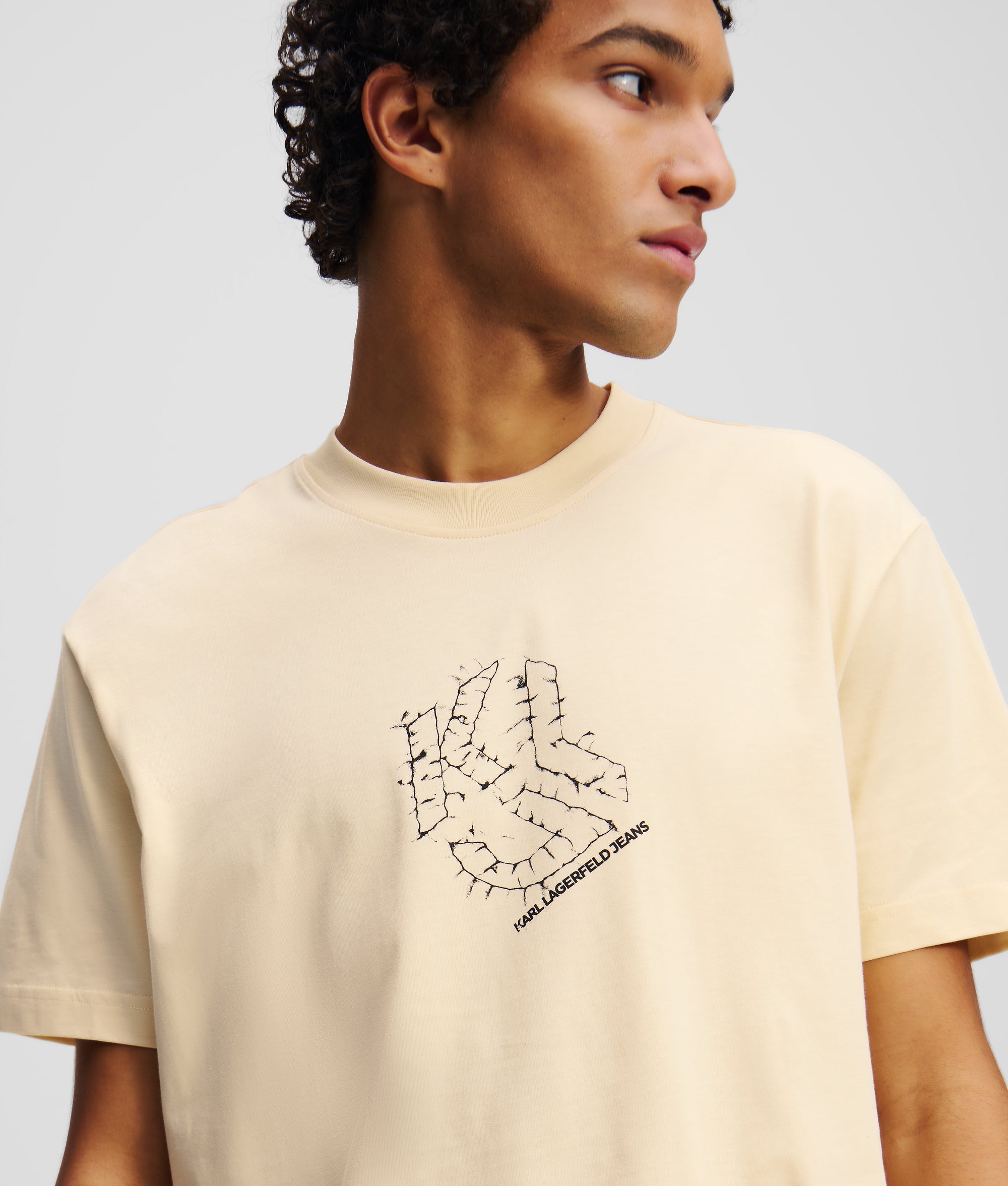 CURVED HEM SHIBORI MONOGRAM T-SHIRT