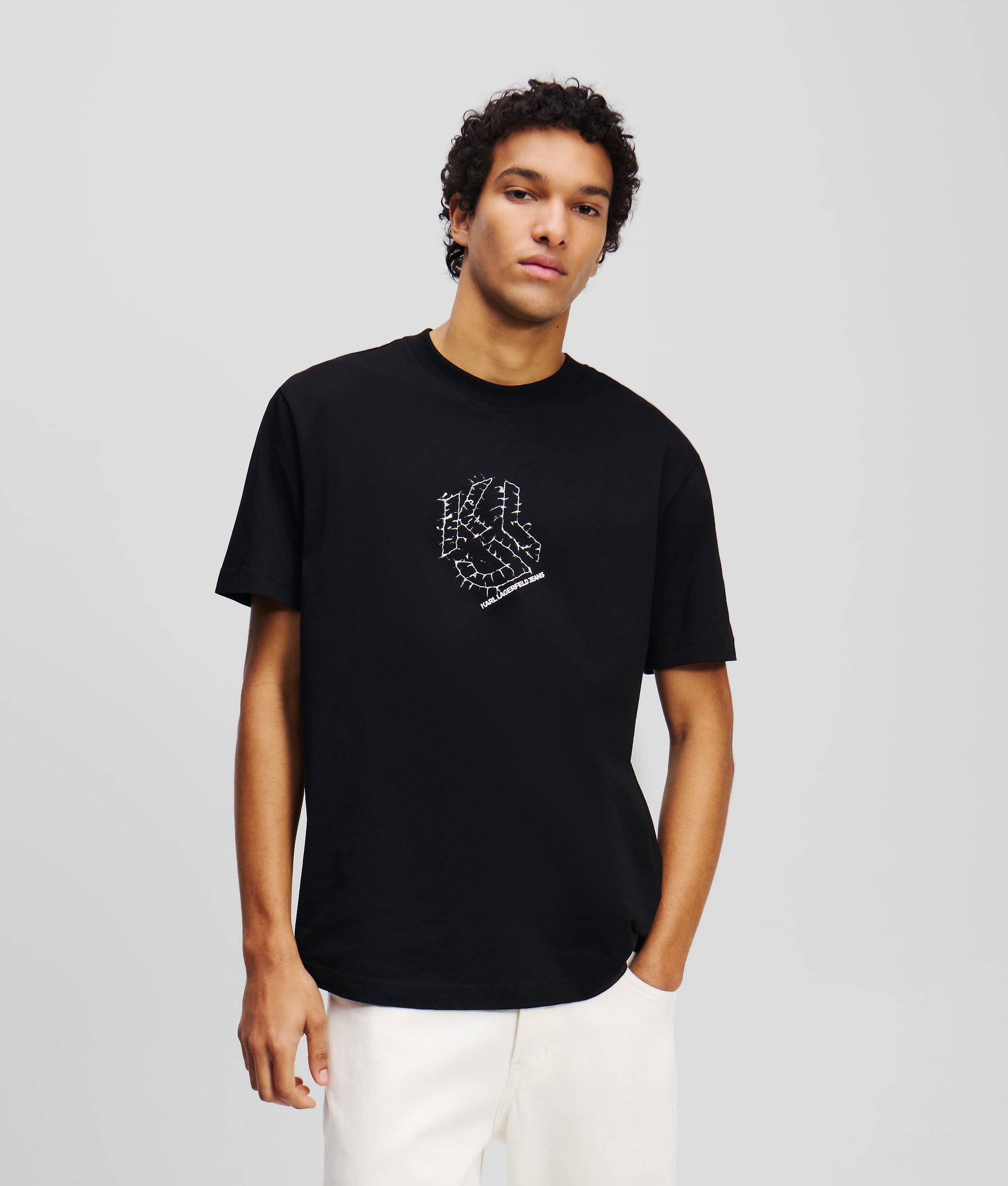 CURVED HEM SHIBORI MONOGRAM T-SHIRT