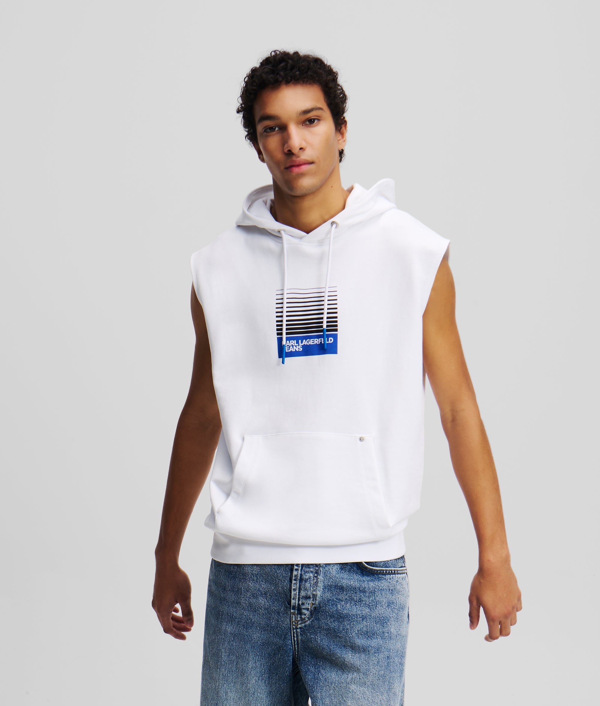 BOX FADE LOGO SLEEVELESS HOODIE