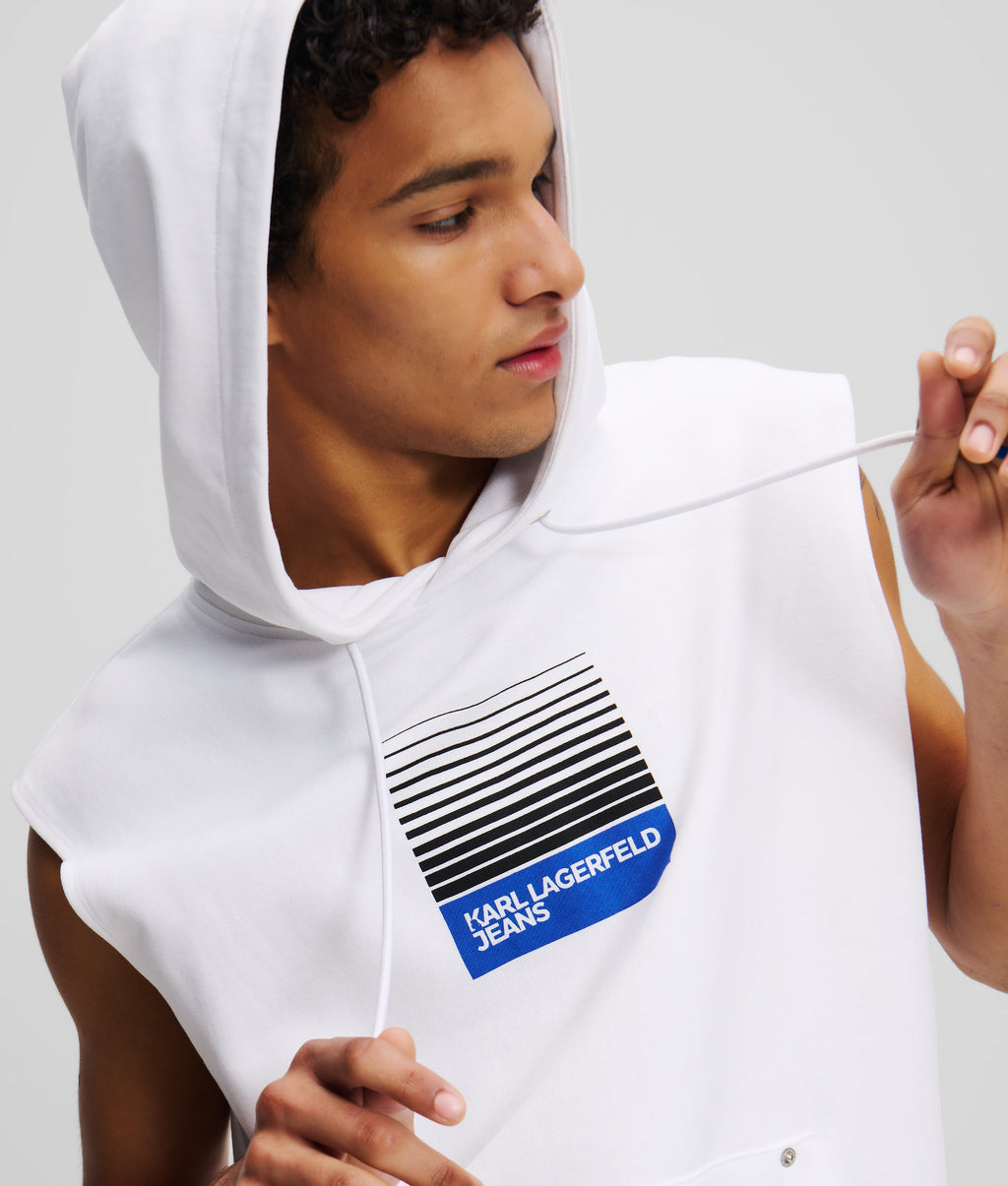 BOX FADE LOGO SLEEVELESS HOODIE