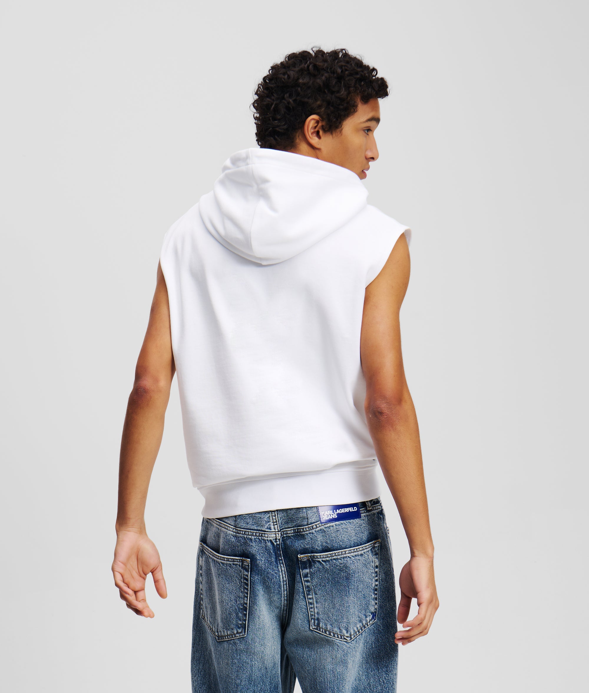 BOX FADE LOGO SLEEVELESS HOODIE