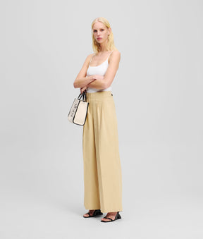 DOUBLE-PLEATED WIDE-LEG TROUSERS
