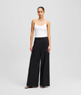 DOUBLE-PLEATED WIDE-LEG TROUSERS