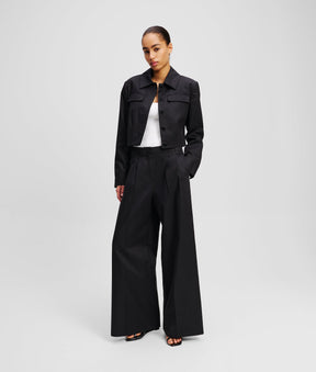 DOUBLE-PLEATED WIDE-LEG TROUSERS