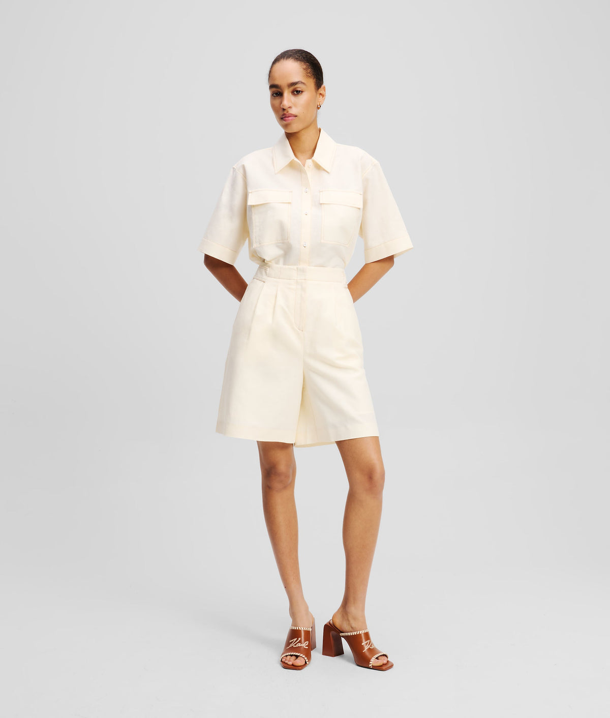 LINEN-BLEND SHORTS