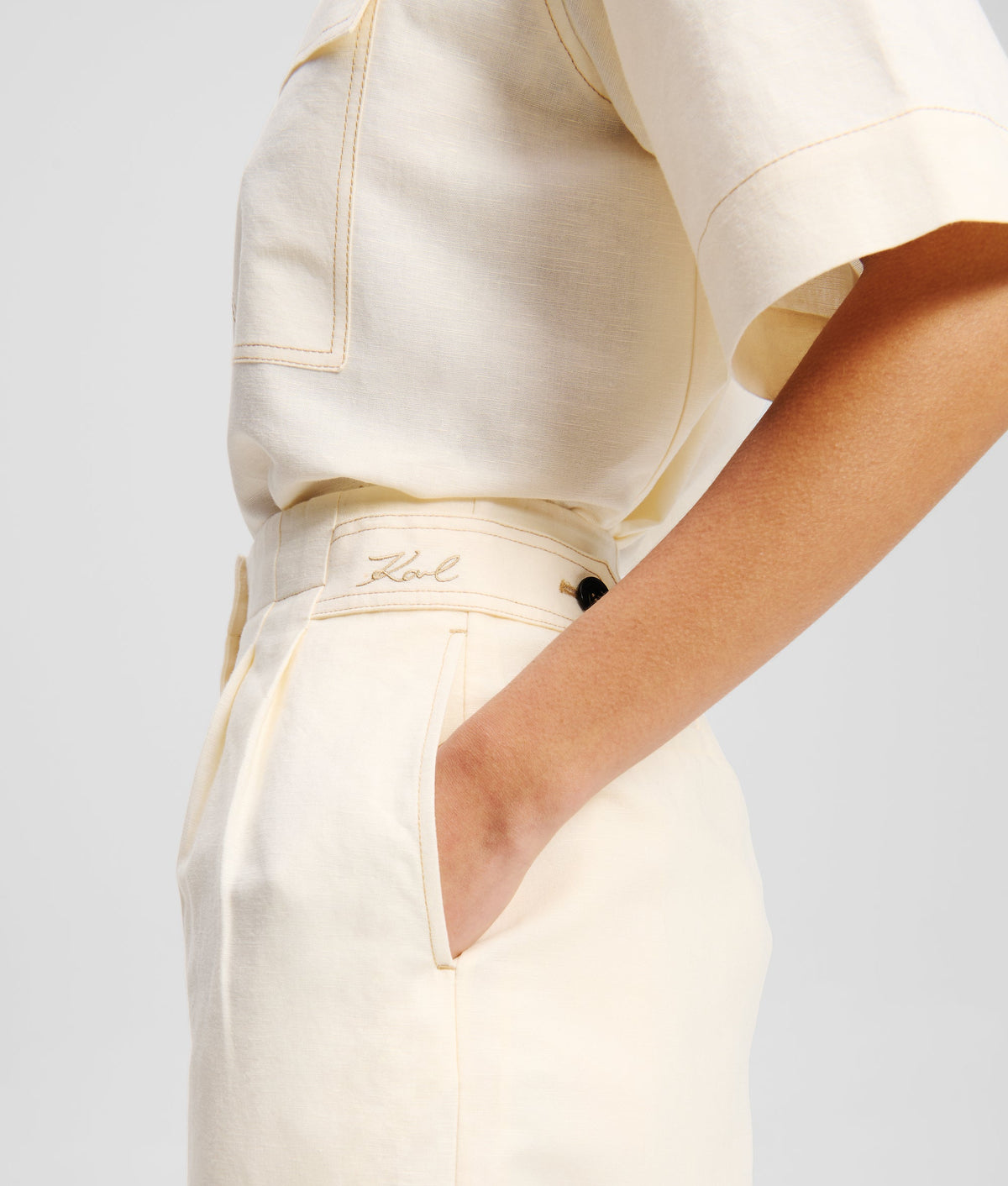 LINEN-BLEND SHORTS