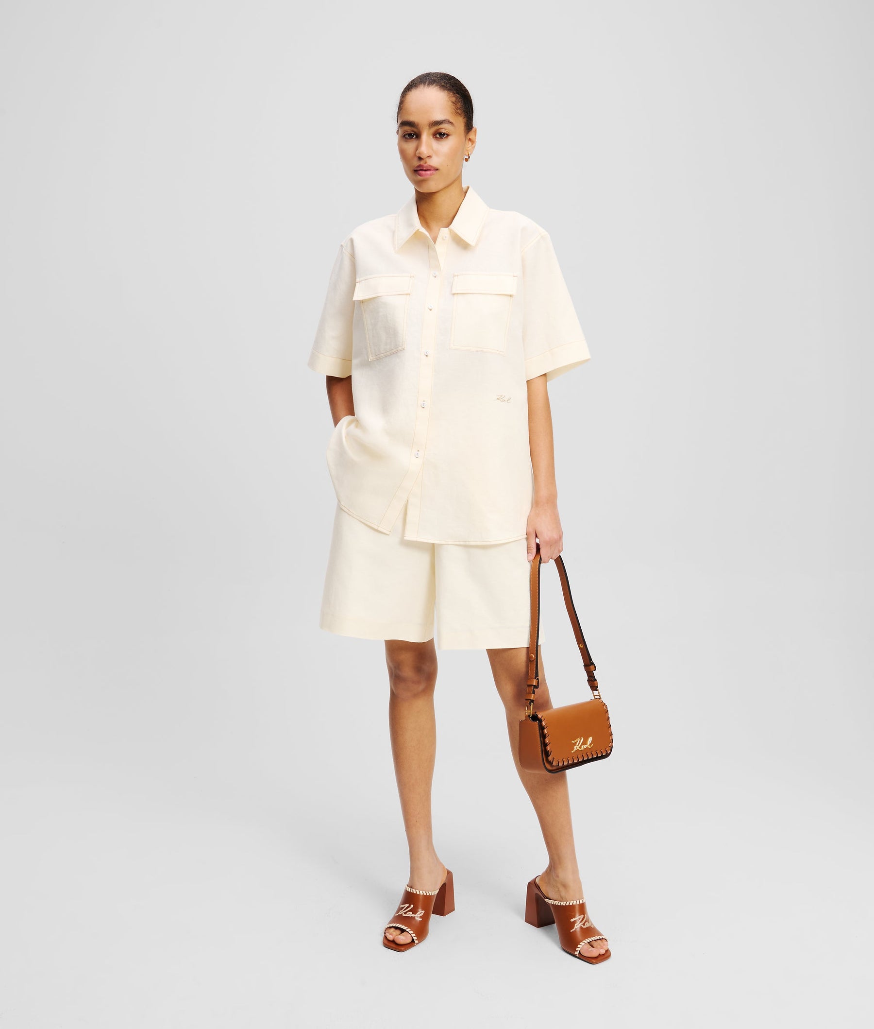 LINEN-BLEND SHORTS