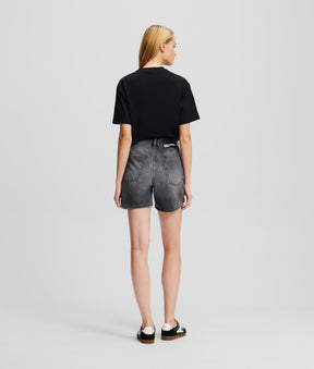 HIGH-WAISTED DENIM SHORTS