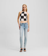 HIGH-RISE SPLIT-HEM SKINNY JEANS