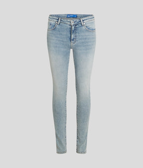 HIGH-RISE SPLIT-HEM SKINNY JEANS