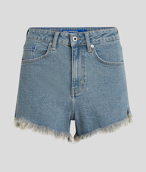 FRAYED DENIM SHORTS