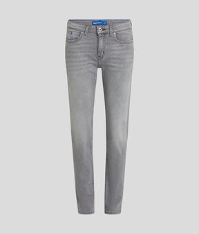 MID-RISE SPLIT-HEM SLIM JEANS