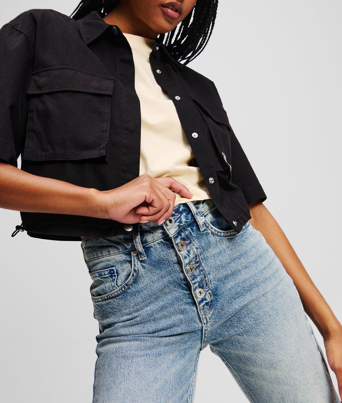 HIGH-RISE BUTTON-FLY STRAIGHT JEANS