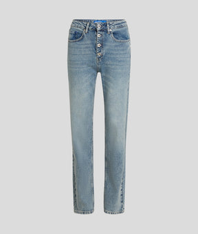 HIGH-RISE BUTTON-FLY STRAIGHT JEANS
