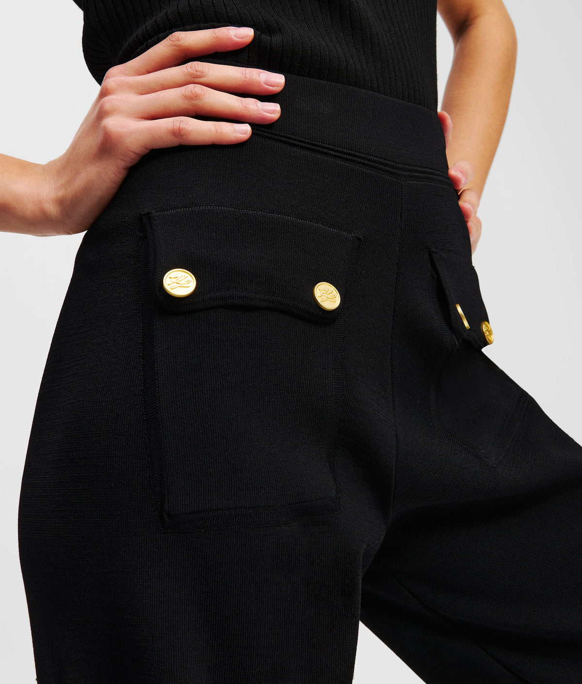 BUTTON-DETAIL TROUSERS